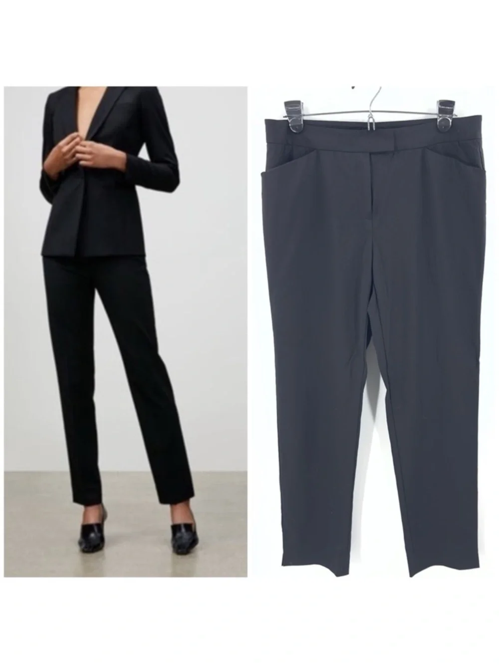 Lafayette 148 Wool Dress Pants Womens Sz 6 Classic Black Trousers Office Capsule